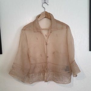 Pure Silk Embroidered Detail Evening jacket